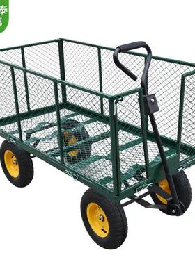 货黑色围栏车网车车 网格手推车四现库轮696拉货小推仓搬运小推车