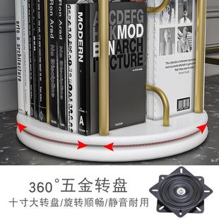 旋转书架360度小书柜实木圆形置物架家用学生收纳轻奢简 OD59