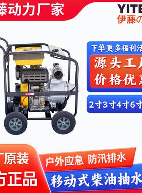 3寸4寸6寸口径移动式手推车泵柴油机抽水自吸泵YT60DPE