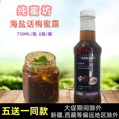 新疆包邮海盐话梅蜜露 糖浆 风味饮料750ml 咖啡水果茶奶茶配料商