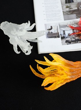 新中式现代白色黄色磨砂佛手简约摆件样板房书房卧室桌面软装饰品