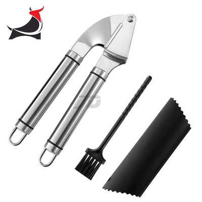 亚马狲不锈钢压蒜器304家蒜蓉器大蒜夹子剥蒜捣蒜挤厨房工具