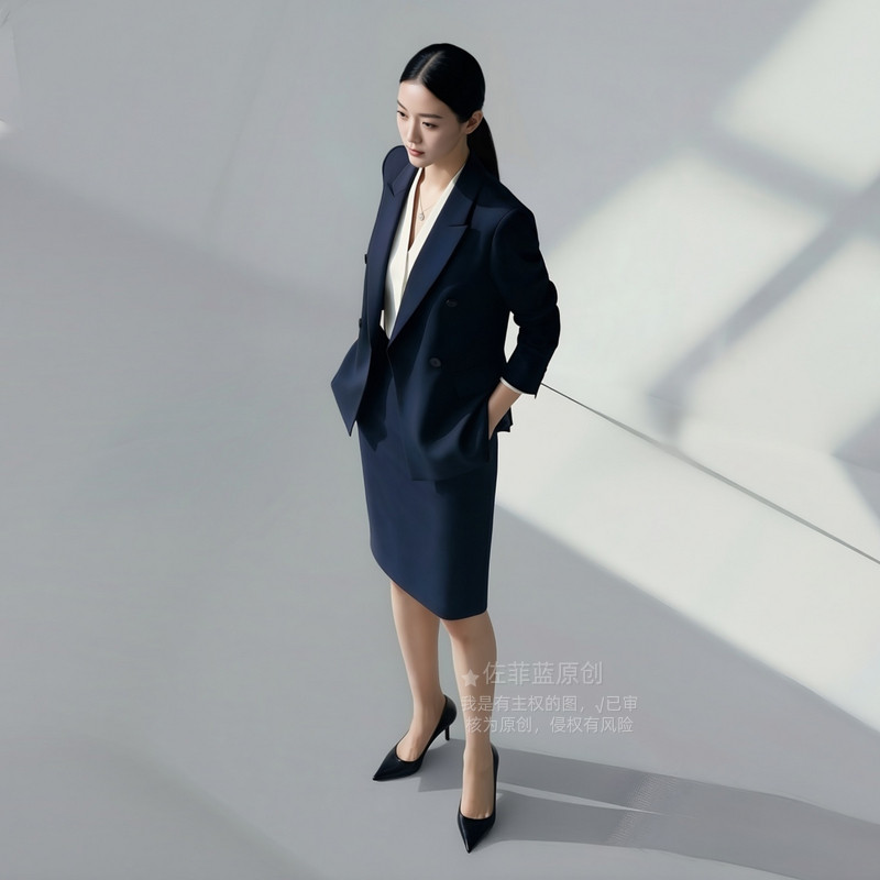 夏季薄款长袖显瘦高级感西装套装图片