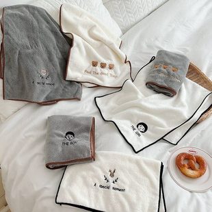 洗脸情侣家用速干柔软 毛巾吸水不掉毛珊瑚绒洗澡擦头发专用男士