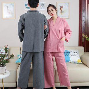 男大码 高档水洗棉汗蒸服情侣套装 加肥桑拿按摩服浴服女家用美容服