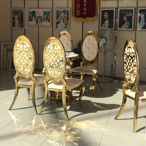 HM-BXG22】婚纱店专用金色不锈钢椅 餐厅镀金餐椅 拍照道具椅 优