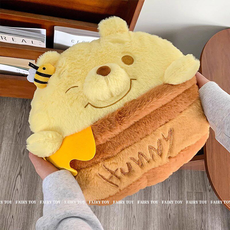 可爱噗噗熊抱枕毯子二合一女生睡觉毛绒玩偶办公室午睡枕两用礼物