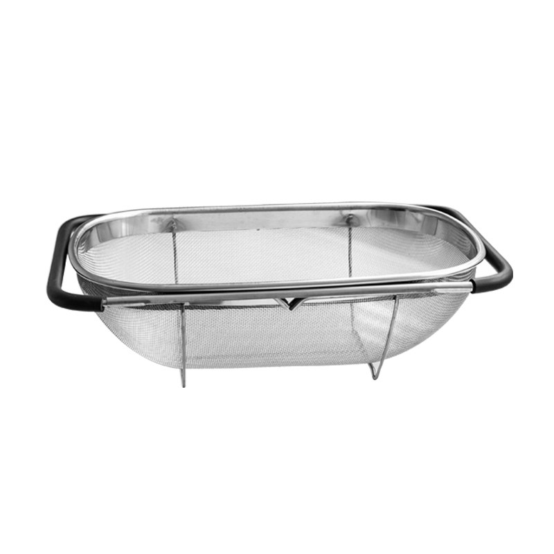 水槽盆中盆沥水篮新款大号长方形厨房洗菜盆可伸缩不锈钢滤水架子