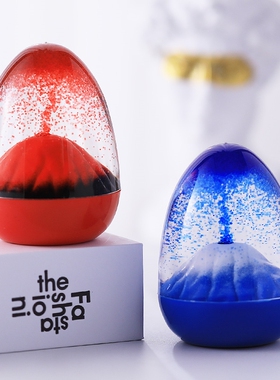 幼儿园科学区角操作材料火山喷发沙漏油漏教具液体油反重力实验