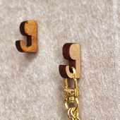 10个实木挂钩图钉复古色实木按钉软木板毛毡板照片墙挂项链钉子