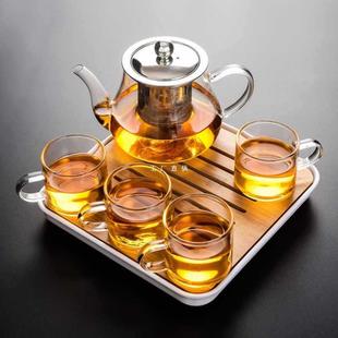不锈钢内胆过滤茶水分离泡茶器 耐热玻璃茶壶单壶家用功夫茶具套装