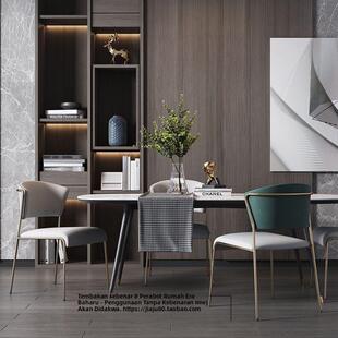 设计师布艺北欧餐椅商用软包化妆椅网红现代休闲家用餐椅靠背凳子