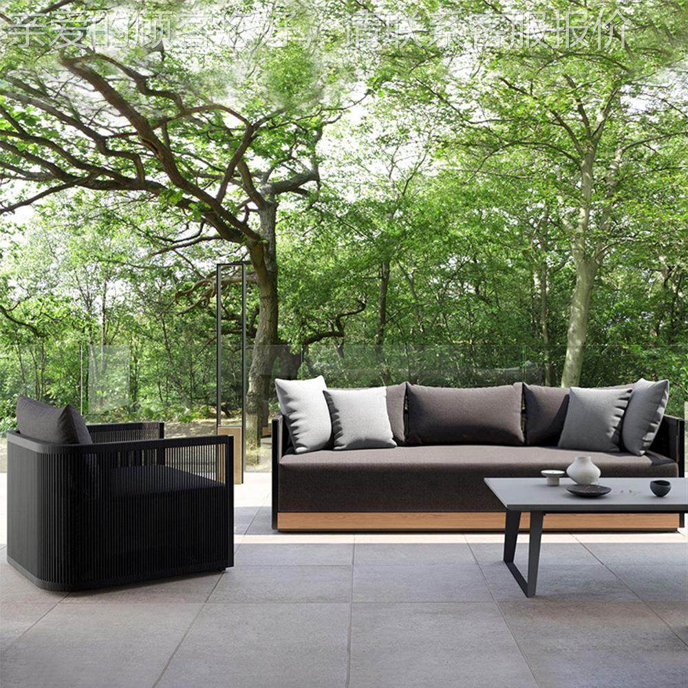 户264外花沙组发庭院园防水防实木休晒闲藤编椅客厅阳台柚木沙发,住宅家具,户外沙发,淘宝优惠券,粉丝福利购,淘宝优惠卷