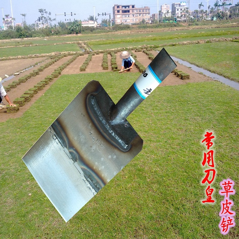 常用刀皇之手工锻打锋利超薄农用草场铲草皮割草专用草皮铲工具