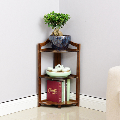 聆听楠竹角落架卧室转角架墙角花架客厅隔板置物架书架三角架竹