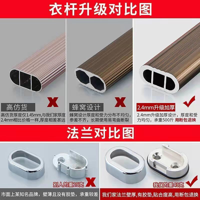 挂衣杆衣托法兰座衣架杆衣柜挂杆柜子衣杆柜内配件衣橱横杆