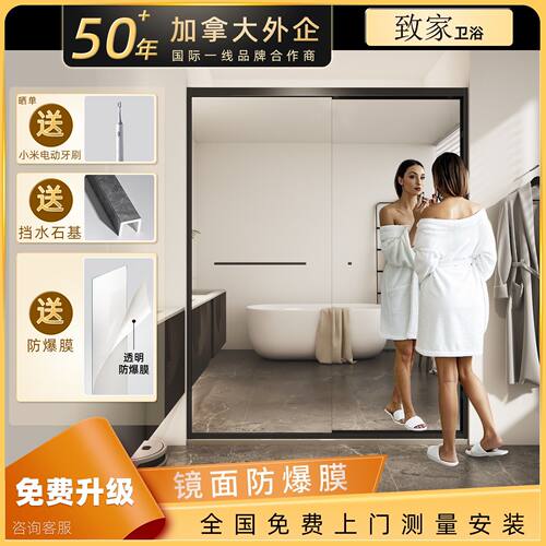 淋浴房定制隔断推拉双移