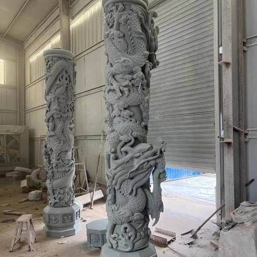 石雕龙柱青石盘龙大理浮