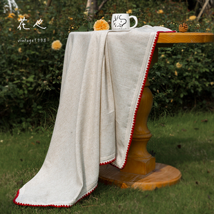 花也 2025新年桌布氛围感布艺棉麻餐布法式复古民宿客厅圆桌盖巾