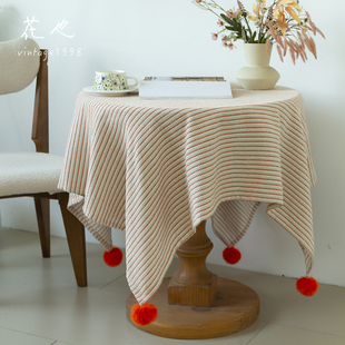 花也 法式复古桌布轻奢氛围感餐桌布茶几盖布ins圆桌可爱茶几布