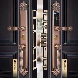 欧式别墅双开双开门家用指纹锁智能覆古农村大门防盗门门锁密码锁