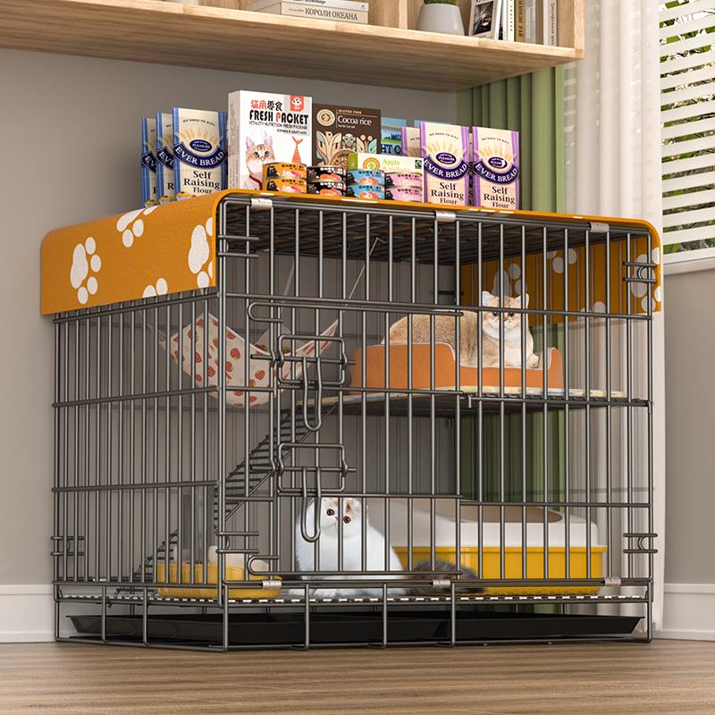 双层猫笼子超大自由空间家用室内外别墅不占地可折叠厕所一体猫窝