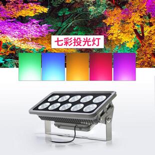 七彩投光灯户外防水钓鱼灯舞台RGB灯大功率景观别墅草坪led照树灯