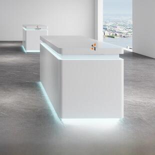 公司展厅展示台沙盘门窗样品角岛柜台体验台夜光矩形展示柜烤漆