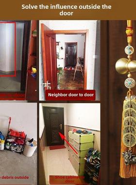 邻居上门鞋柜杂物垃圾堆尖角墙到门入口门解麒麟五帝钱瓜