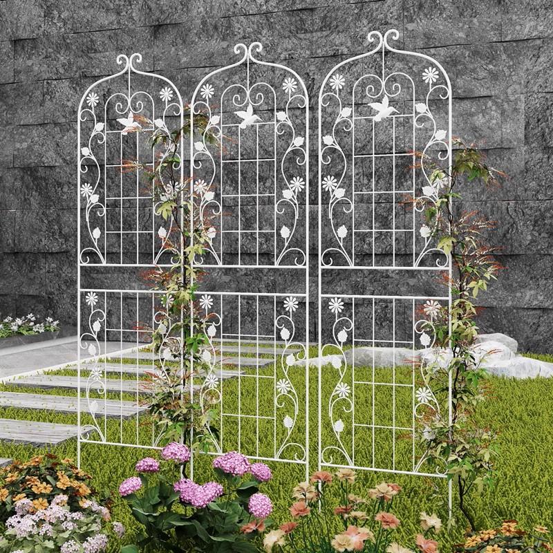 铁线莲月季爬藤架子蔷薇植物攀爬花架户外庭院铁艺栅栏种植花支架