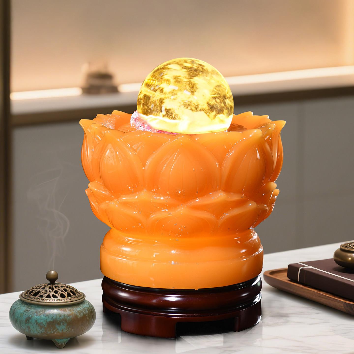 电视柜水晶球招财流水桌面摆件办公桌风生水起风水球乔迁开业礼物