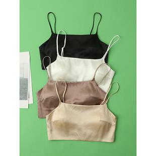 丝绸19木米缎桑蚕丝防暴露管胸罩内衣内衣包裹胸部光滑无钢环无缝