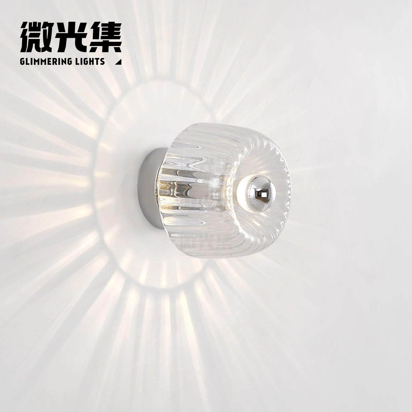 微光集现代简约玻璃壁灯客厅卧室灯具创意设计师款走道灯玄关墙灯