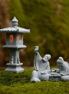 中式古风微景观小石灯笼摆件园艺花卉盆景假山造景亭子装饰小摆设