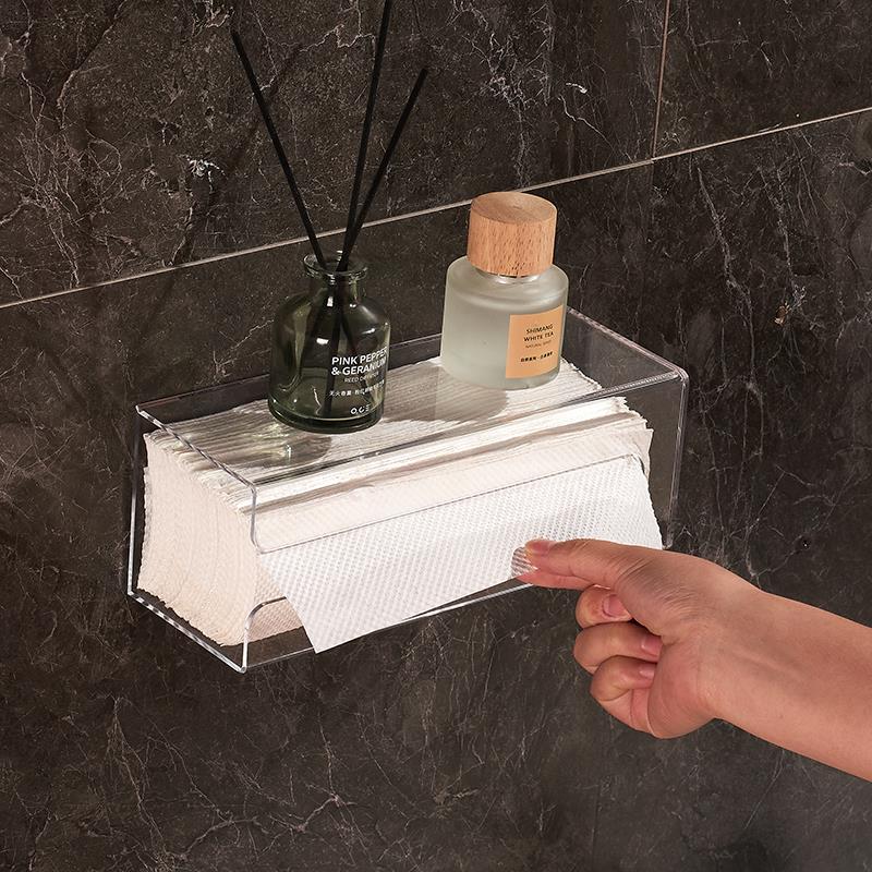 Eliving擦手纸盒免打孔壁挂式洗手间抽纸盒厕所纸巾盒无芯卷纸盒