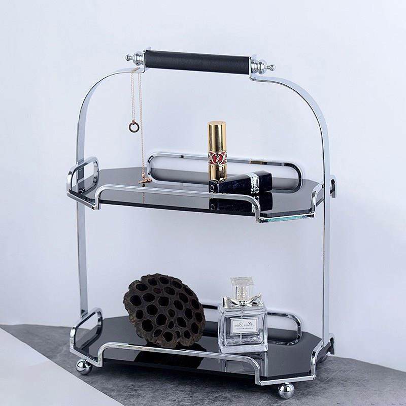轻奢高级感双层浴室香水杯化妆护肤品收纳置物架桌面洗漱台托盘盒