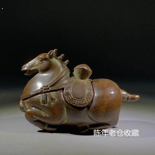明清古典老货收藏老物件古董文玩铜器铜塑唐马生肖马装饰摆件