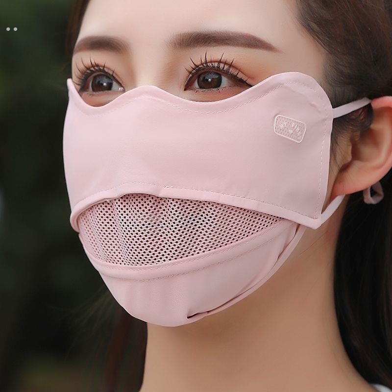 夏季口罩女防晒护眼角防紫外线薄款2025新款遮阳面罩冰丝透气加大