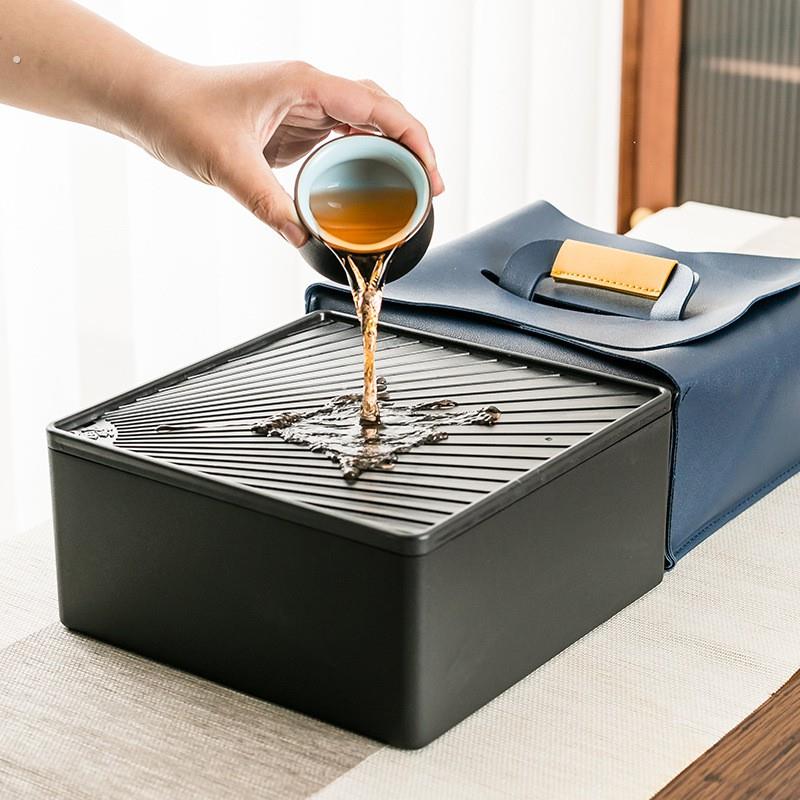 粗陶功夫茶具套装家用客厅便携简约陶瓷干泡茶盘轻奢现代小套礼盒