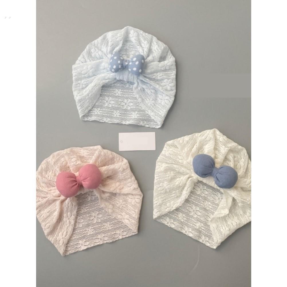 婴儿帽子夏季薄新生婴幼儿可爱公主胎帽宝宝无骨护囟门洋气印度帽