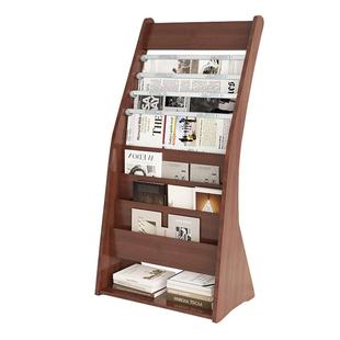 新款木制日式杂志报刊架报纸架铝合金报夹落地报架办公室可定制