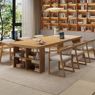 实木去客厅化大书桌简约现代会议桌长桌写字学习工作台长条阅览桌