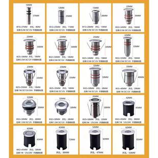 LED小地埋灯防水嵌入式台阶灯0.5W不锈钢水下小射灯星星地埋灯1W