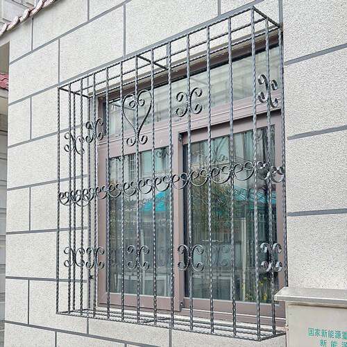 上海工厂铁艺防盗实心钢防护窗网儿童安全防护窗护栏别墅窗户防盗