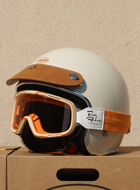 evo kedon复古头盔摩托电动车3/4半盔踏板125la台湾男女四分之三