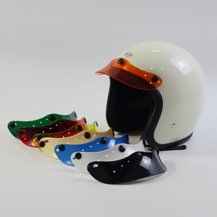 fireriders复古帽檐鸭嘴舌装饰头盔3/4全盔三扣式bornfree通用amz