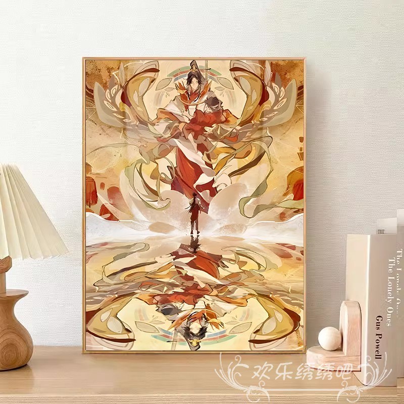 古风天官赐福十字绣新款客厅线绣卧室手工K绣小幅钻石画5d满钻新