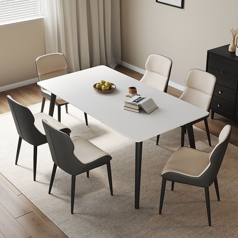 极简岩板餐桌椅组合成套意式轻奢加厚框架纯白岩板小户型家用饭桌,住宅家具,岩板餐桌,淘宝优惠券,粉丝福利购,淘宝优惠卷