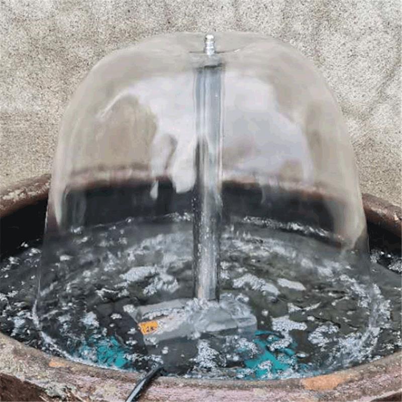 蘑菇喷头不锈钢带水泵一体鱼缸水缸水景景观假山庭院喷水全套设备