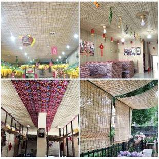 饰遮阳遮光竹帘门帘草帘子复古窗帘卷帘吊顶帘 大卷芦苇帘子墙面装